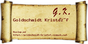 Goldschmidt Kristóf névjegykártya